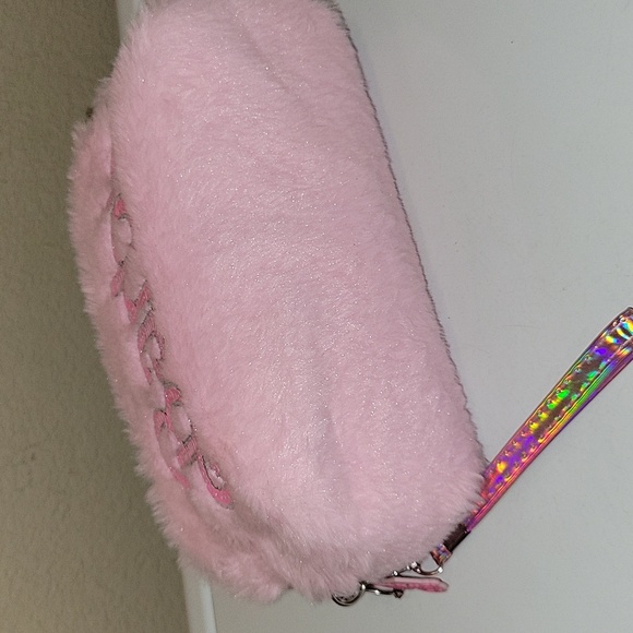Pink Barbie Furry Cosmetic Bag - Picture 4 of 6